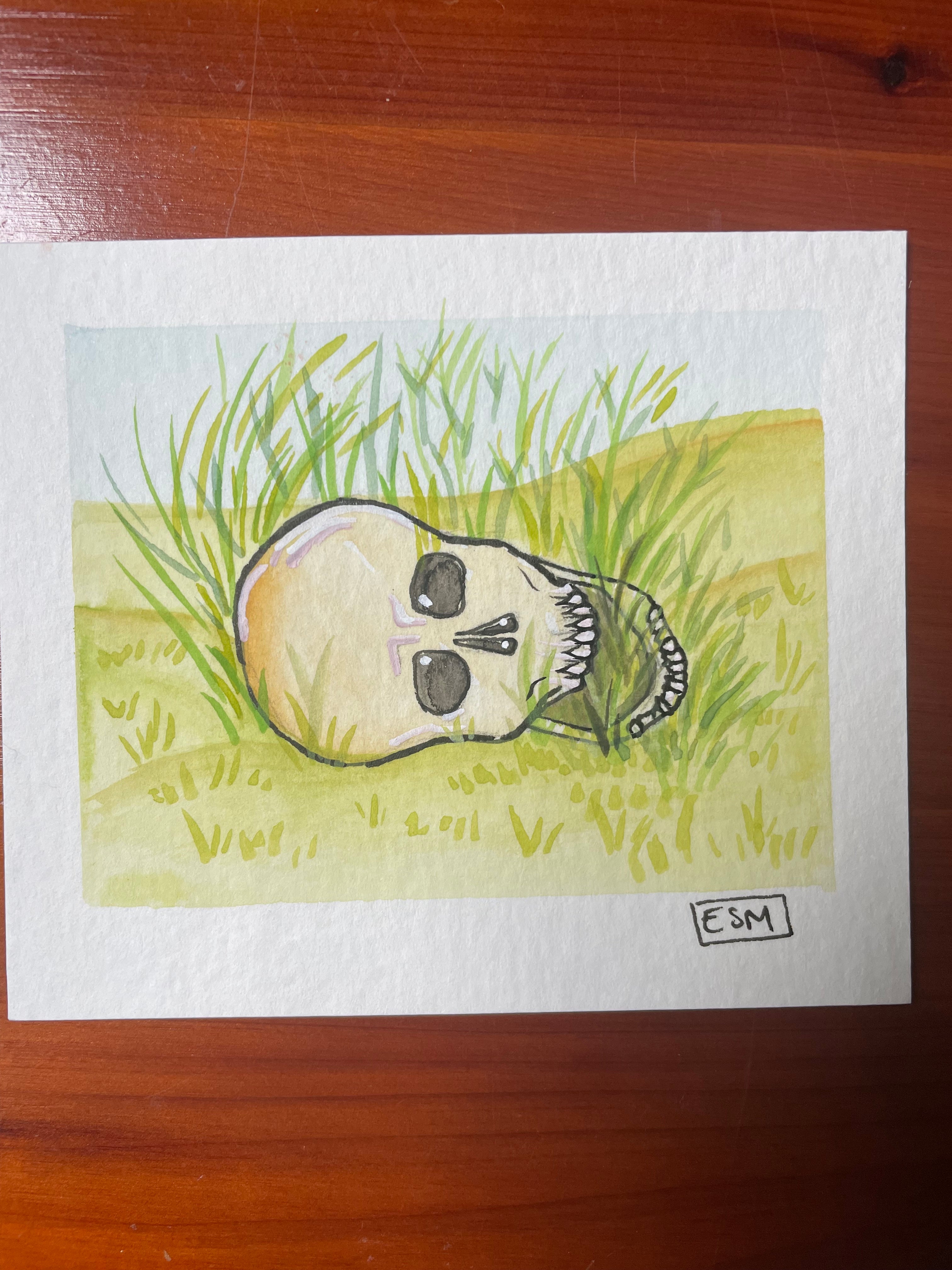 ACEO Grinning Skull